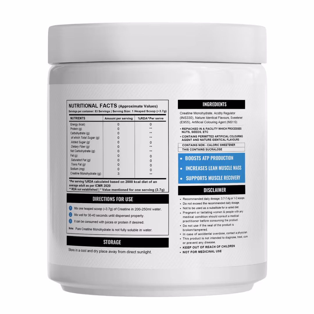 Wellcore - Pure Micronised Creatine Monohydrate (307g, 83Servings) - Image 2